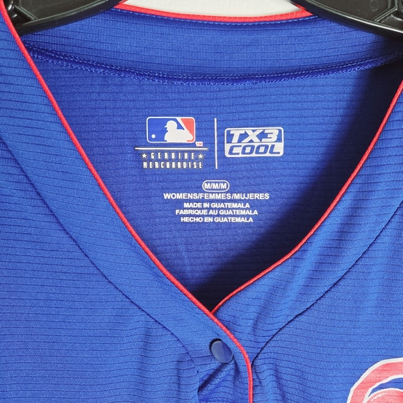 Genuine Merchandise Chicago Cubs Blue Red Short Sleeves Top - Picture 2 of 4